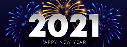 Happy New Year 2021 Colorful fireworks Facebook Covers